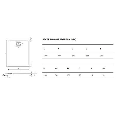 Душевой поддон композитный капучино 100x90см Excellent BREX.1103.100.090.CAN