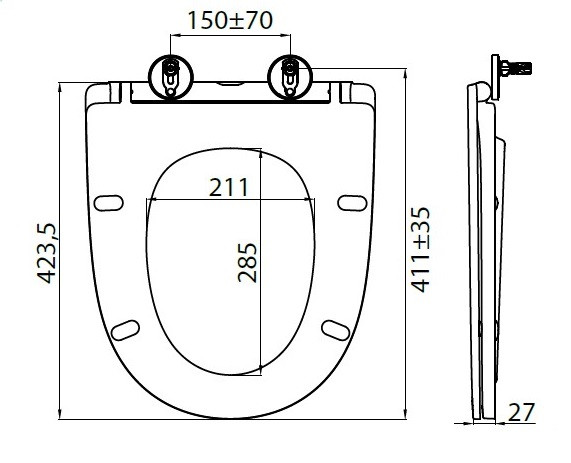 Крышка-сиденье BelBagno BB045/051SC, дюропласт, soft close, металлические петли