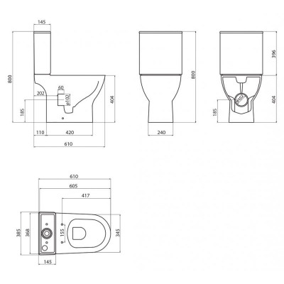 Бачок для унитаза BelBagno Lounge BB045/051T