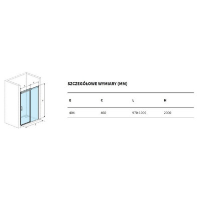 Душевая дверь хром 100x200см Excellent Rols KAEX.2612.1000.LP1/2 + KAEX.2612.1000.LP2/2