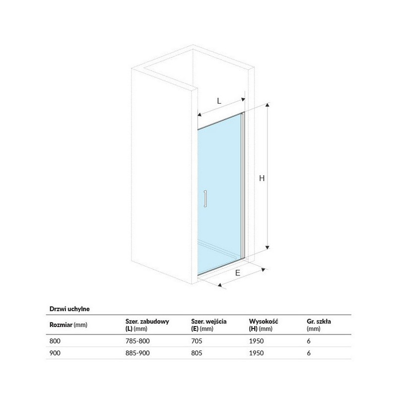 Душевая дверь хром 90x195см Excellent KAEX.3005.1010.9000.LP