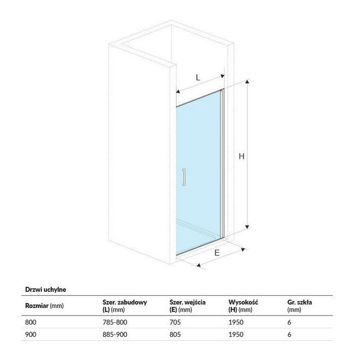 Душевая дверь хром 90x195см Excellent KAEX.3005.1010.9000.LP