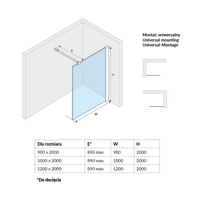 Душевая перегородка хром 120x200см Excellent KAAC.1506.1200.LP