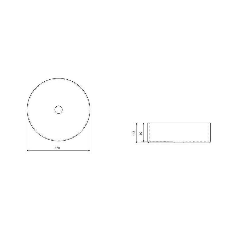 Накладная раковина белая 37х37х12см Excellent CEAC.2501.WH