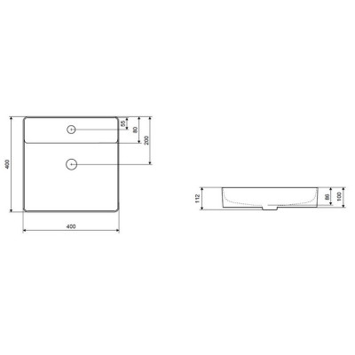 Накладная раковина белая 40х40х11см Excellent CEEX.4901.400.WH