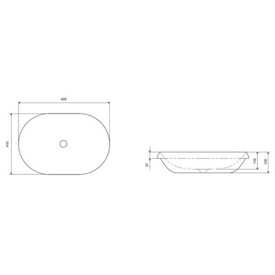Накладная раковина белая 60.5х41х13.5см Excellent CEAC.3818.600.WH