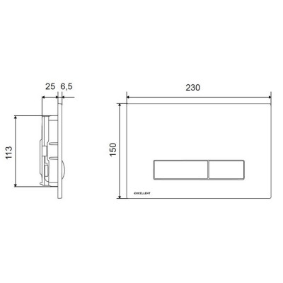 Кнопка из пластика черная Excellent INEX.AU230.150.BL