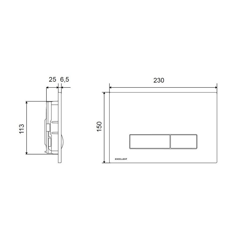 Кнопка из пластика белая Excellent INEX.AU230.150.WH