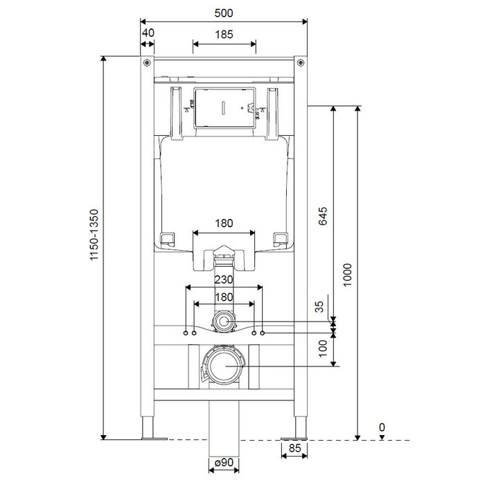 Инсталляция для подвесного унитаза Excellent INEX.SH2.1110.500
