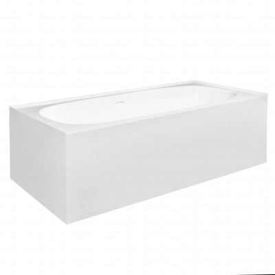 Ванна180х80х58см NT Bagno NT 206 Fiorentina из искусственного камня, белая, панель, серая глянцевая