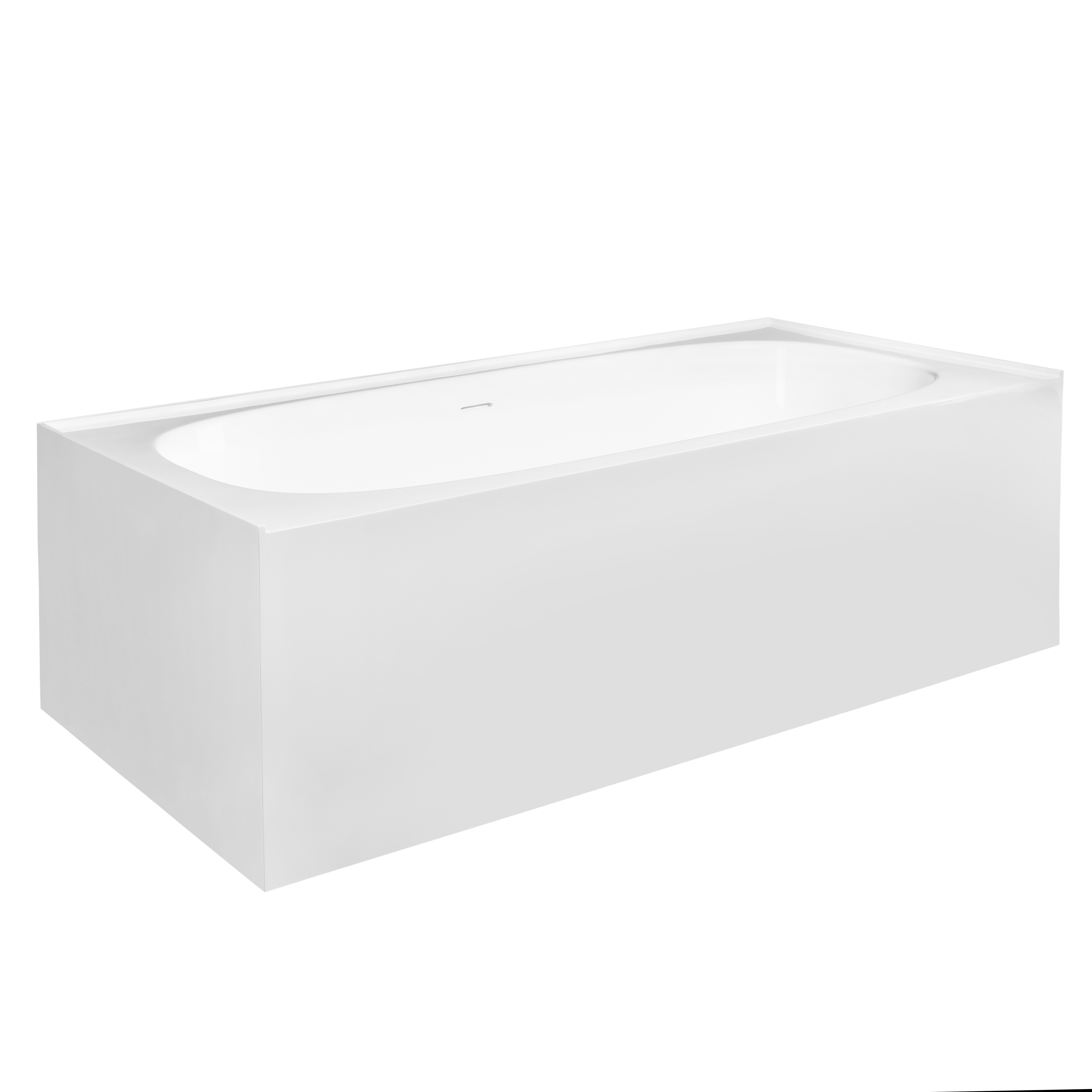 Ванна180х80х58см NT Bagno NT 206 Fiorentina из искусственного камня, белая, панель, серая глянцевая