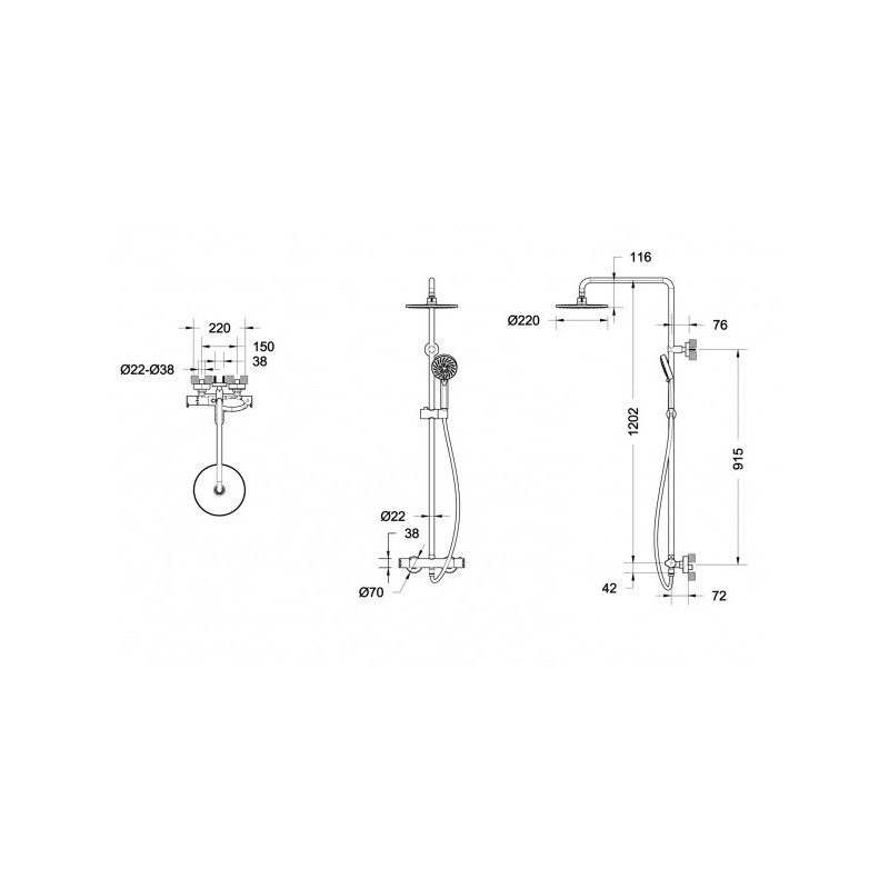 Душевая система хром Bravat F939114C-A5-RUS