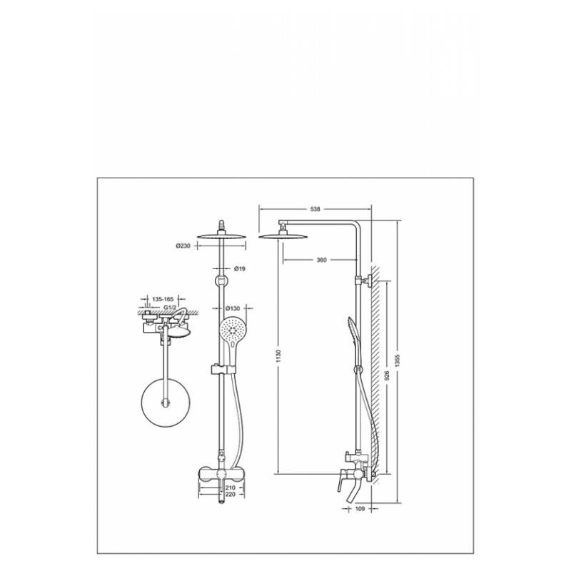 Душевая система хром Bravat F6172217CP-A-RUS