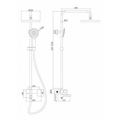 Душевая система хром Bravat F6336370CP-A-RUS