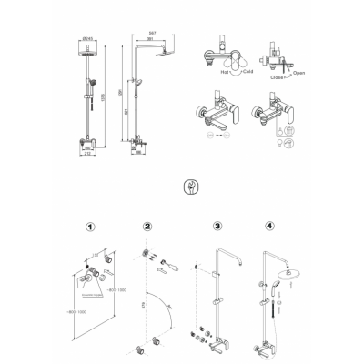 Душевая система хром Bravat F6125183CP-A3-RUS