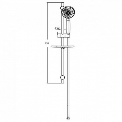 Душевая штанга хром Bravat D154CP-2-RUS