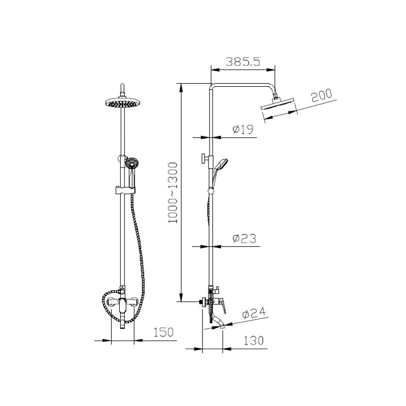 Душевая система хром Bravat F6191238CP-A-RUS