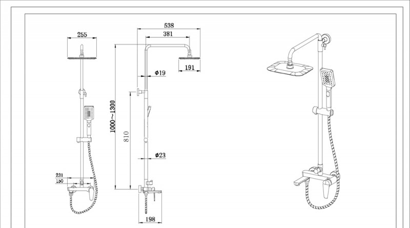 Душевая система хром Bravat F6351385CP-A1-RUS