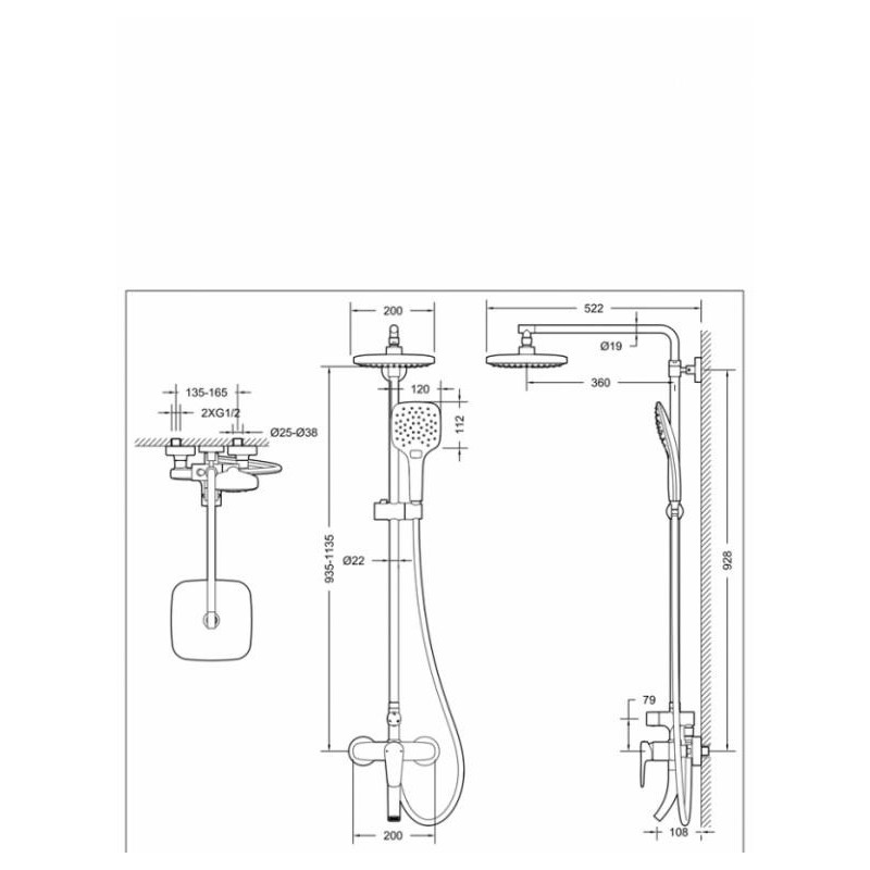 Душевая система хром Bravat F6173218CP-A-ENG