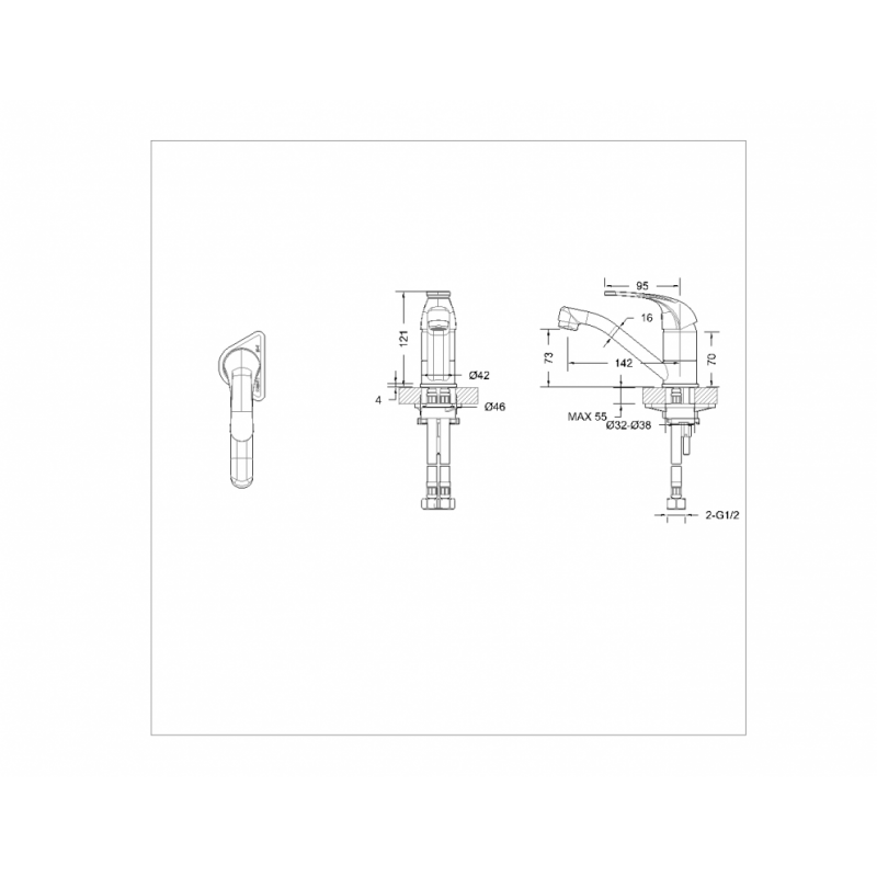 Смеситель для раковины хром Bravat F1233188CP-RUS