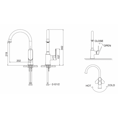 Смеситель для кухни хром Bravat F7125183CP-RUS