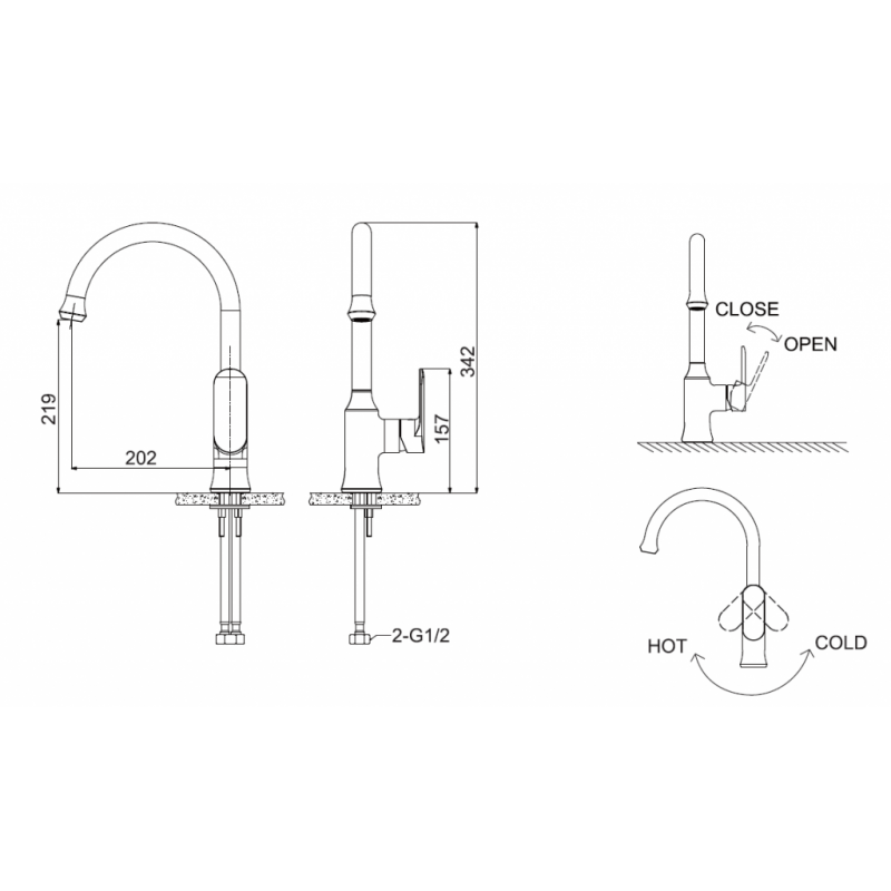 Смеситель для кухни хром Bravat F7125183CP-RUS