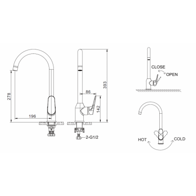 Смеситель для кухни хром Bravat F7191238CP-RUS