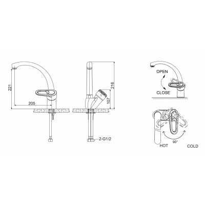 Смеситель для кухни хром Bravat F7124182CP-RUS