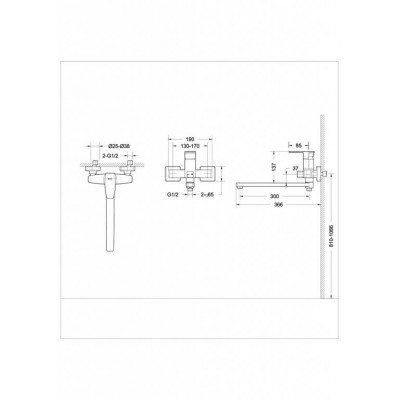 Смеситель для ванны хром Bravat F672106C-L