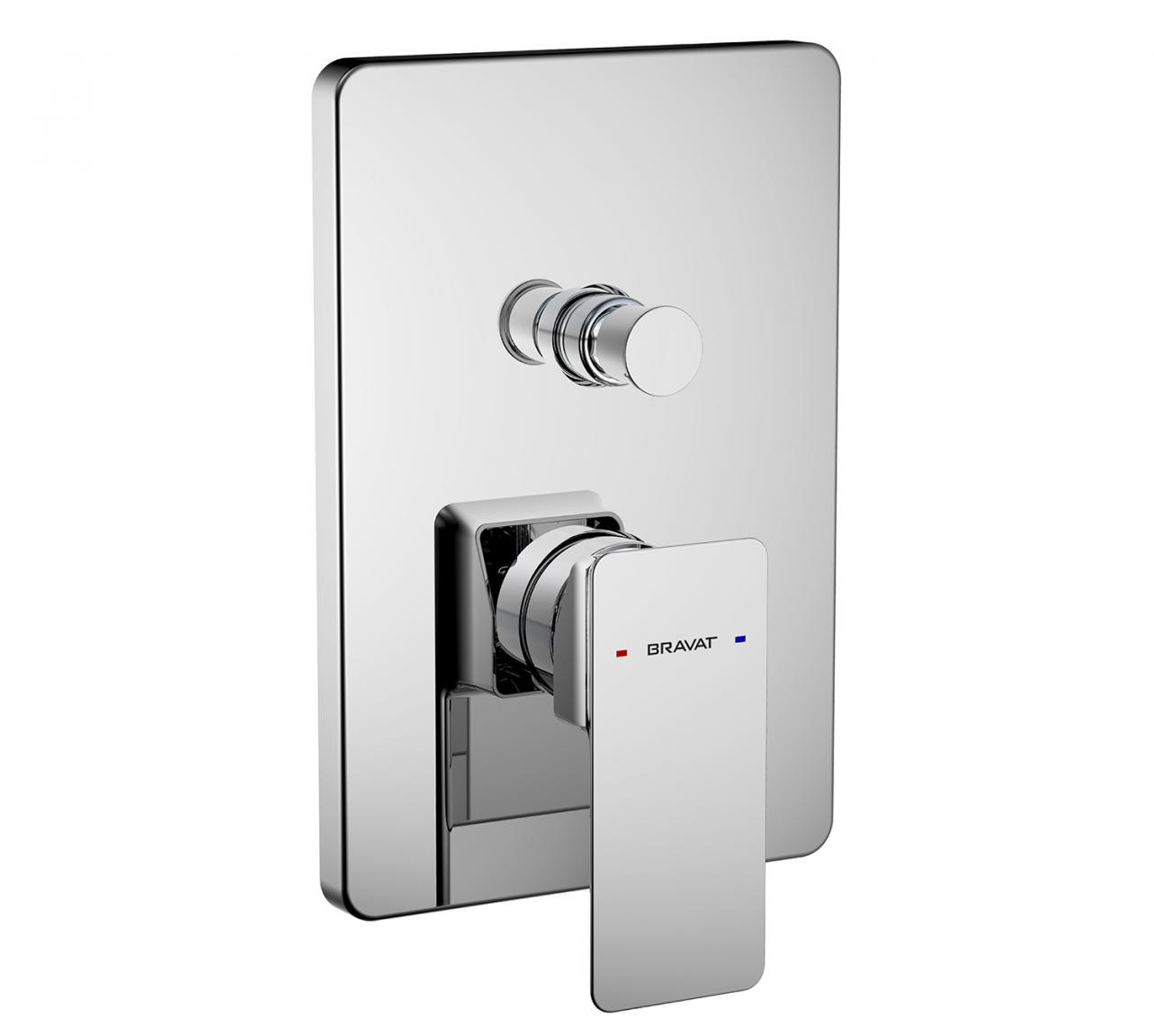 Смеситель для душа встраиваемый хром Bravat PB856101CP-2-ENG