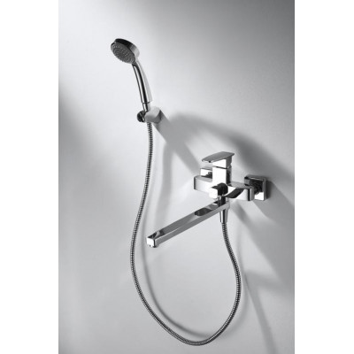 Смеситель для ванны с ручным душем хром Bravat F672106C-LB