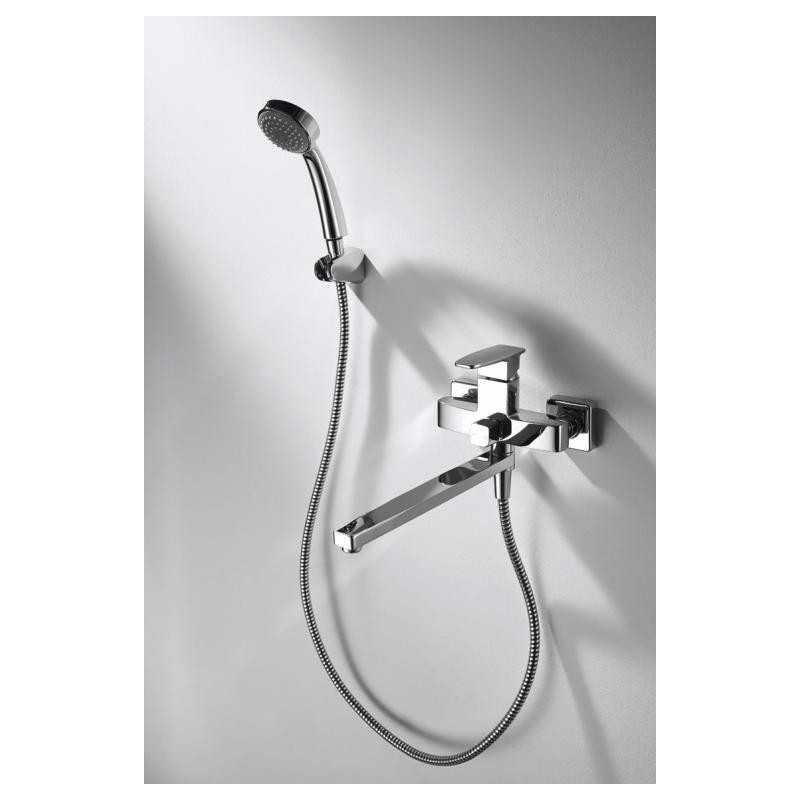 Смеситель для ванны с ручным душем хром Bravat F672106C-LB