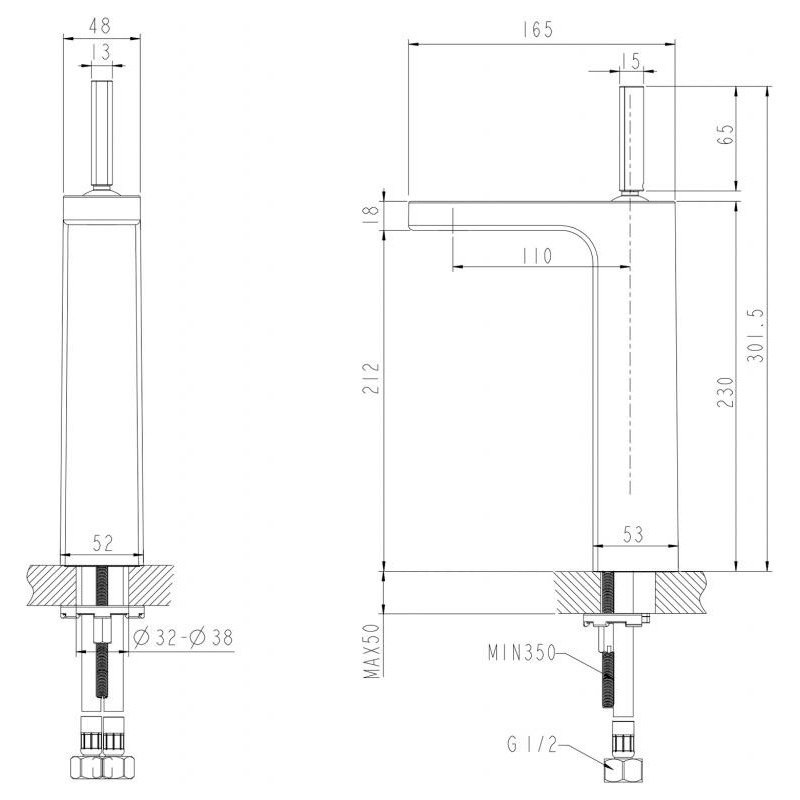 Смеситель для раковины хром Bravat F179113C-A