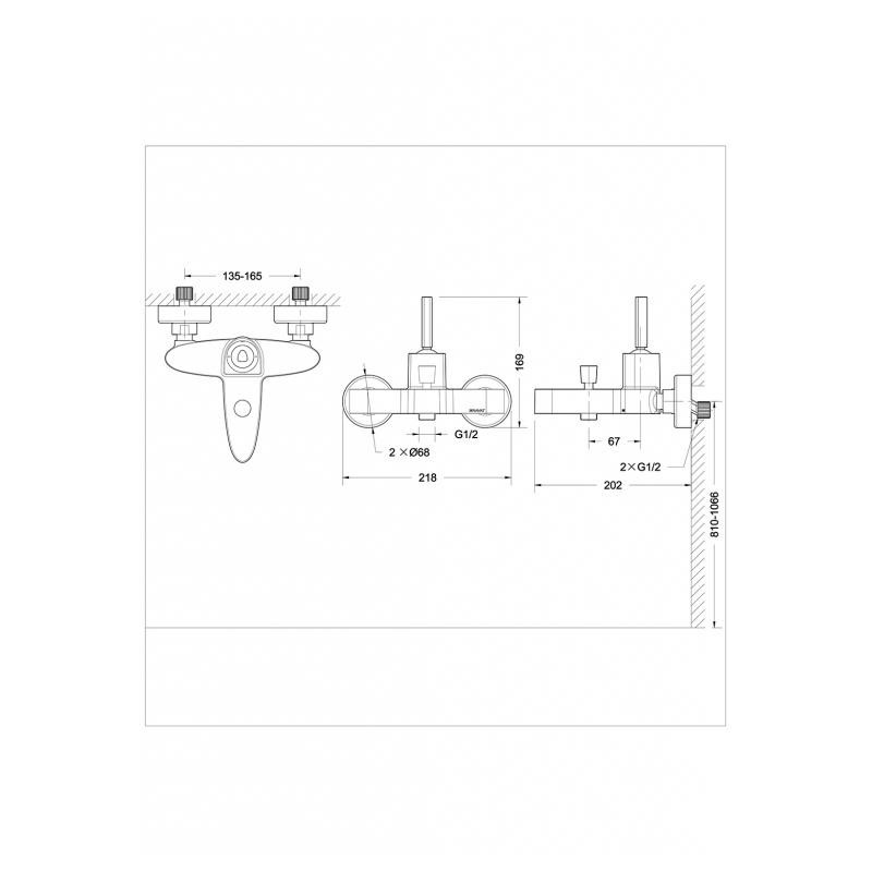 Смеситель для ванны хром Bravat F679113C-01
