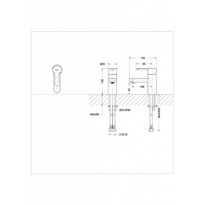 Смеситель для раковины хром Bravat F13783C-2