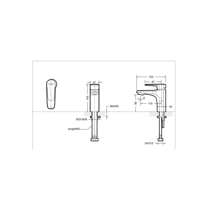 Смеситель для раковины хром Bravat F1173218CP-ENG