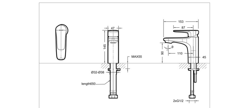 Смеситель для раковины хром Bravat F1173218CP-ENG