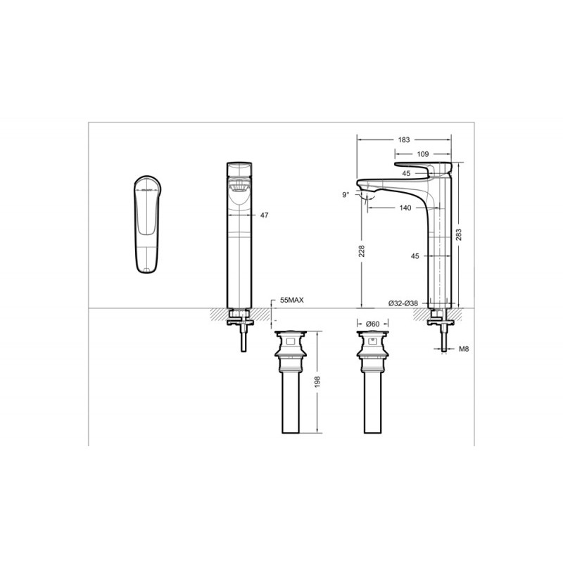 Смеситель для раковины хром Bravat F1173218CP-A-ENG