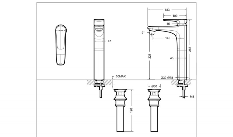 Смеситель для раковины хром Bravat F1173218CP-A-ENG
