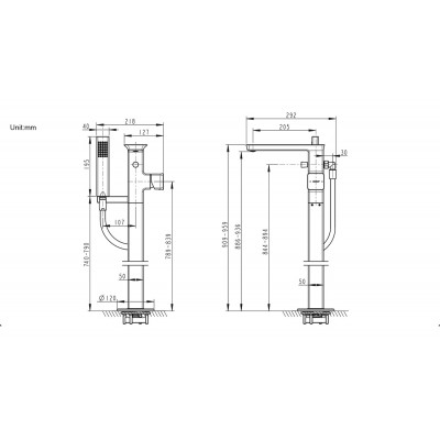 Смеситель для ванны напольный хром Bravat F656101C-B3-ENG
