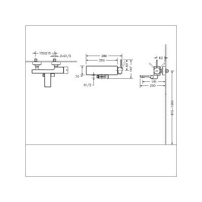 Смеситель для ванны и душа хром Bravat F66061C-01A-ENG