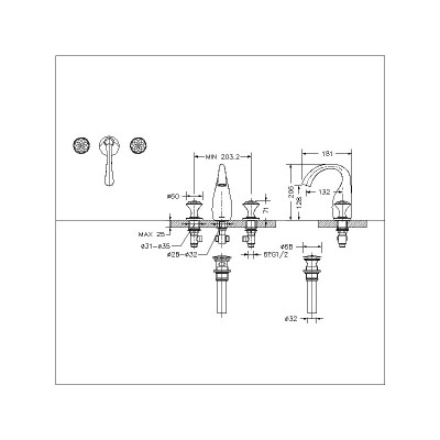 Смеситель на борт ванны золото Bravat F24287G-ENG