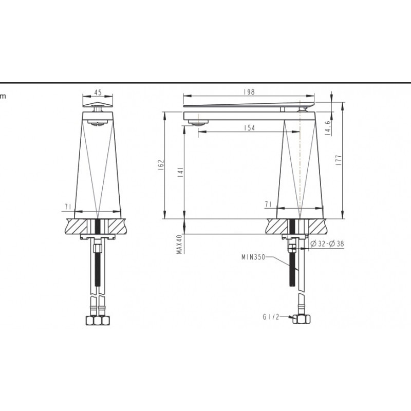 Смеситель для раковины золото Bravat F118102G-2-ENG
