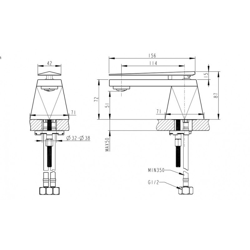 Смеситель для раковины золото Bravat F118102G-ENG