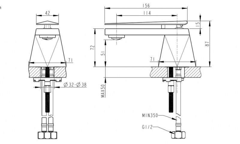 Смеситель для раковины золото Bravat F118102G-ENG