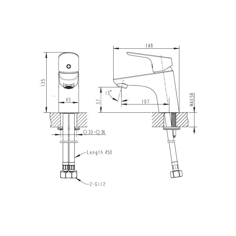Смеситель для раковины хром Bravat F14898C-1