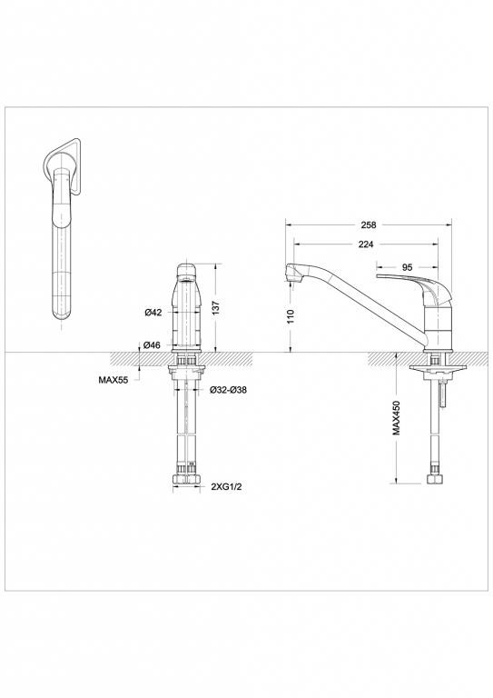 Смеситель для кухни хром Bravat F7135188CP-RUS