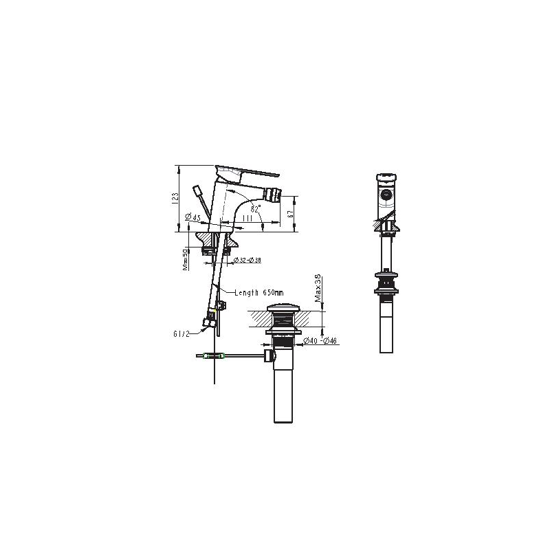 Смеситель для биде хром Bravat F365104C-ENG