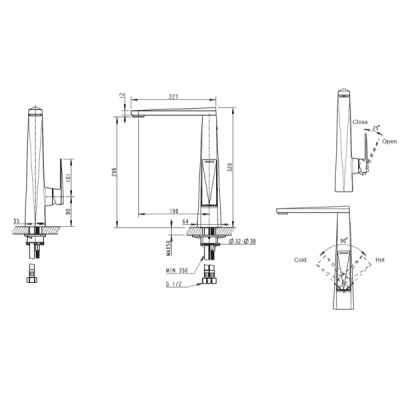 Смеситель для кухни золото Bravat F776110G-2