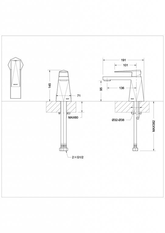 Смеситель для раковины золото Bravat F176110G